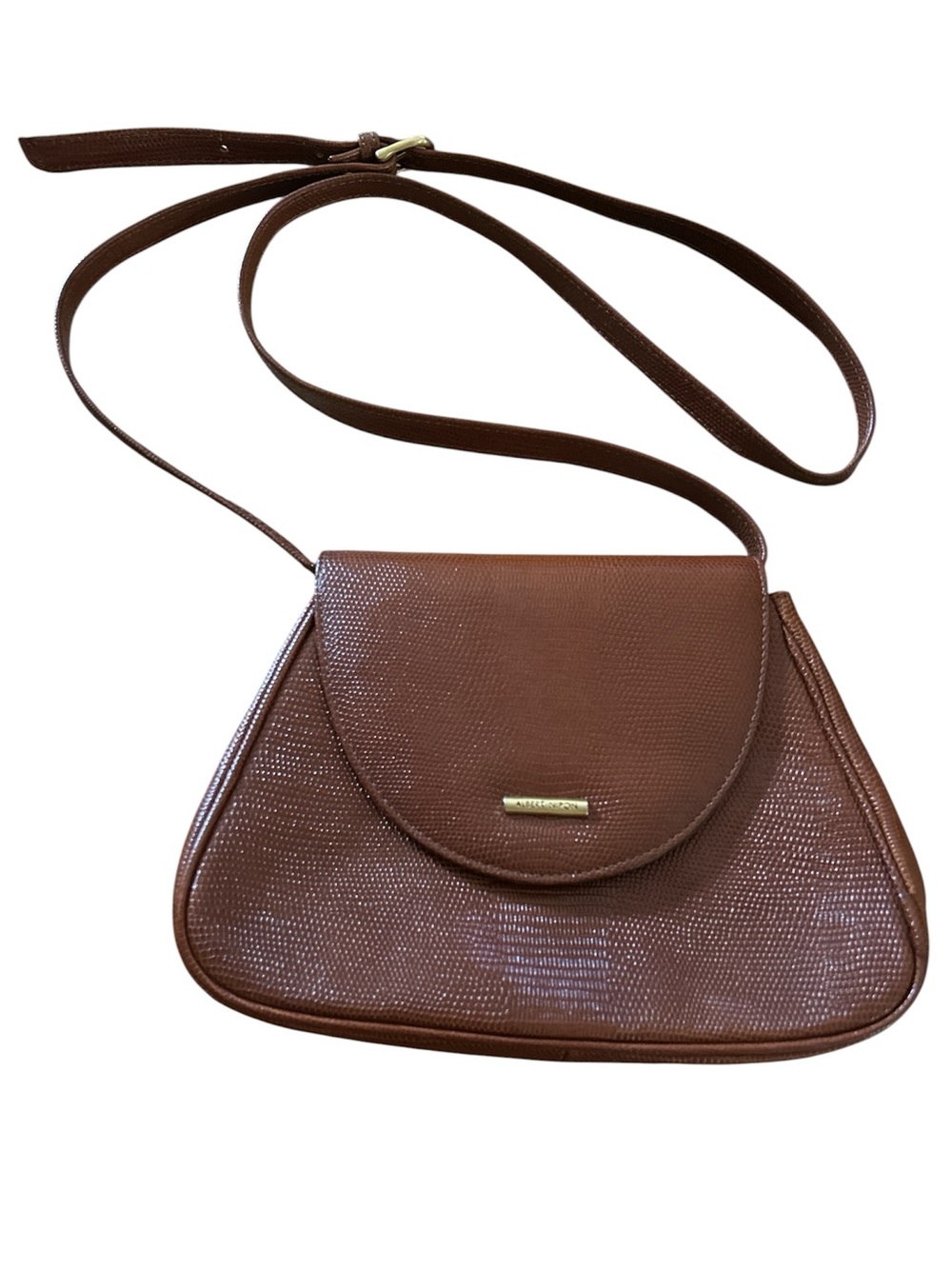 Albert Nipon Lizard-Embossed Crossbody Purse